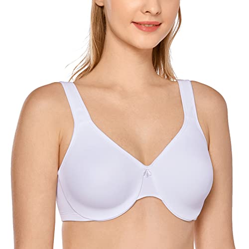 DELIMIRA Damen Minimizer BH mit Bügel Comfy Tshirt BHS Große Brüste Bequem Ungefüttert Weiss 80H von DELIMIRA