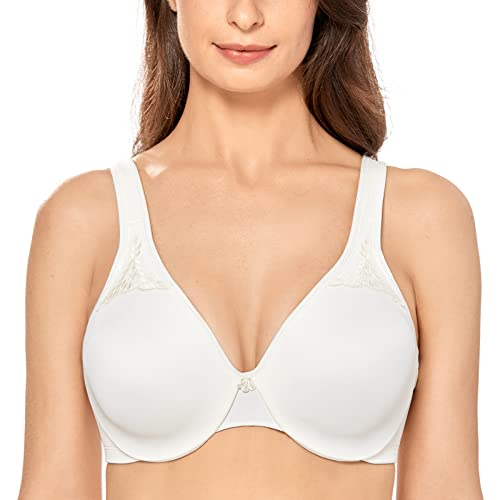 DELIMIRA Damen Minimizer BH mit Bügel Comfy Tshirt BHS Große Brüste Bequem Ungefüttert Elfenbein 80H von DELIMIRA