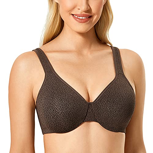 DELIMIRA Damen Minimizer BH mit Bügel Klassischer Vollschalen Schokoladenheide 80B von DELIMIRA