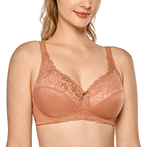 DELIMIRA Damen Minimizer BH ohne Bügel Elegante Spitze Große Größen Nerz 100E von DELIMIRA