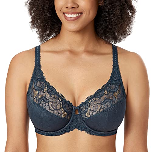 DELIMIRA Damen Minimizer BH ohne Einlagen mit Spitze mit Bügel Große Größen Sargasso 85L von DELIMIRA