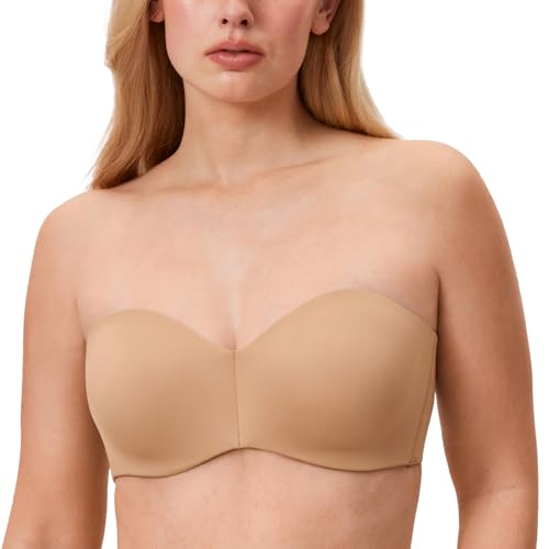 DELIMIRA Damen Minimizer Trägerloser BH mit Bügel Große Größen Dirndl Bandeau BH ohne Polster Natürlich 80G DELIMIRA Damen Minimizer Trägerloser BH mit Bügel Große Größen Dirndl Bandeau BH ohne Polster Natürlich 80G von DELIMIRA