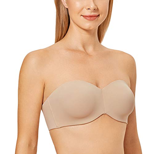 DELIMIRA Damen Minimizer Trägerloser BH mit Bügel ohne Polster ohne Geformte Cups Cashew 85D von DELIMIRA