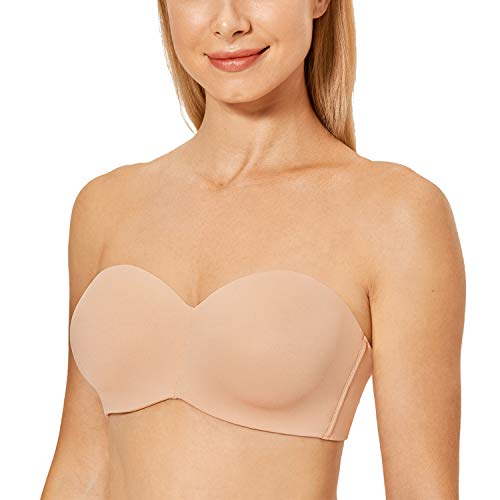 DELIMIRA Damen Minimizer Trägerloser BH mit Bügel ohne Polster ohne Geformte Cups Natürlich 85G von DELIMIRA