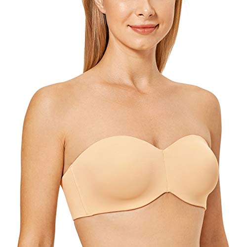 DELIMIRA Damen Minimizer Trägerloser BH mit Bügel ohne Polster ohne Geformte Cups Pfirsich Tau 75C von DELIMIRA