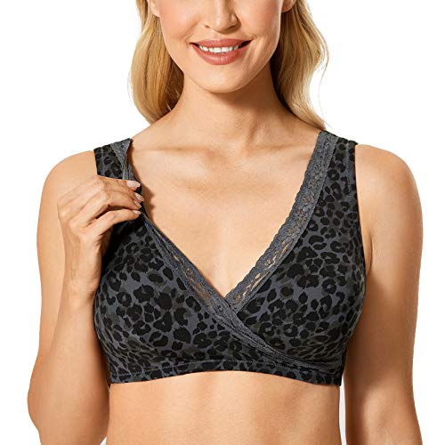 DELIMIRA Damen Still BH - Ohne B�Gel, Schlaf, Gro�e Gr��en Schwangerschaft-BH Holzkohle Panthera Uncia 100B/C/D von DELIMIRA