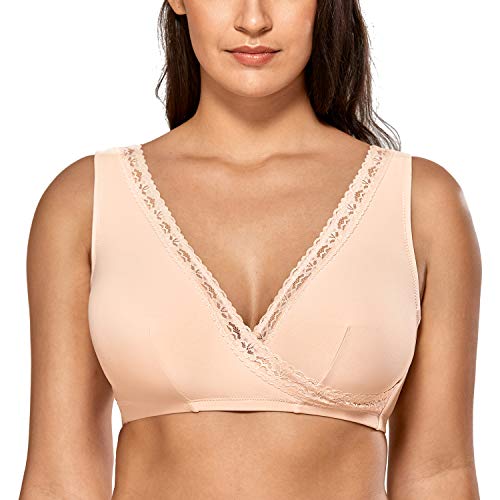 DELIMIRA Damen Still BH - Ohne Bügel, Schlaf, Große Größen Schwangerschaft-BH Aprikosenrosa 85G/H von DELIMIRA