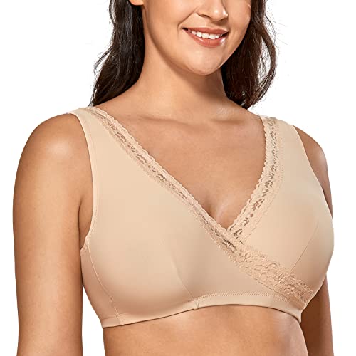 DELIMIRA Damen Still BH - Ohne Bügel, Schlaf, Große Größen Schwangerschaft-BH Beige 100E/F von DELIMIRA