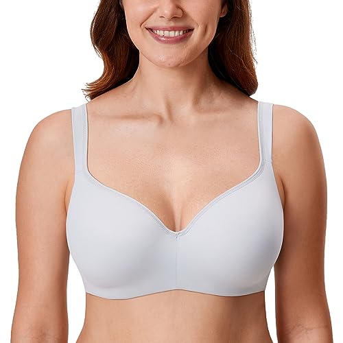 DELIMIRA Damen T-Shirt BH mit Bügel Nahtloser Große Größen Gepolstert French Grey 100C von DELIMIRA