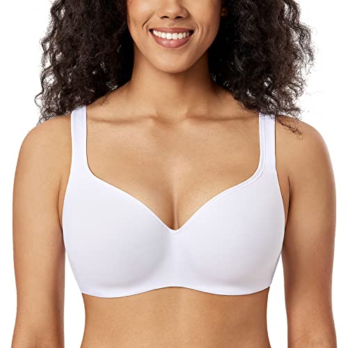 DELIMIRA Damen T-Shirt BH mit Bügel Nahtloser Große Größen Gepolstert Weiss 75G von DELIMIRA