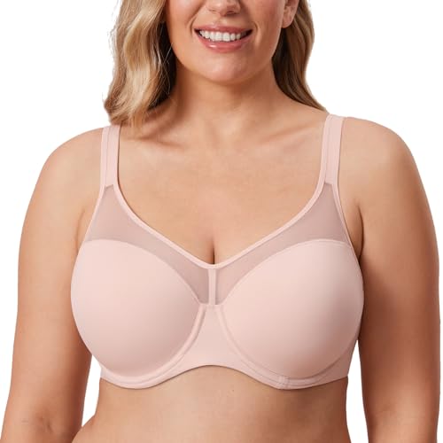 DELIMIRA Damen T Shirt BH mit Bügel Vollschalen Nahtlose BH Große Größen Gepolstert Nacktes Rosa 85C DELIMIRA Damen T Shirt BH mit Bügel Vollschalen Nahtlose BH Große Größen Gepolstert Nacktes Rosa 85C von DELIMIRA