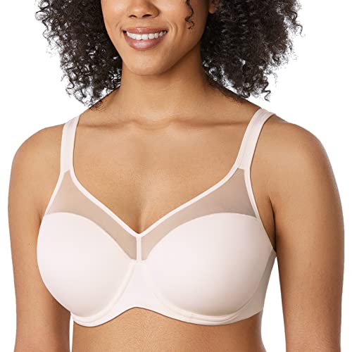 DELIMIRA Damen T Shirt BH mit Bügel Vollschalen Nahtlose BH Große Größen Gepolstert Rose White 85C DELIMIRA Damen T Shirt BH mit Bügel Vollschalen Nahtlose BH Große Größen Gepolstert Rose White 85C von DELIMIRA