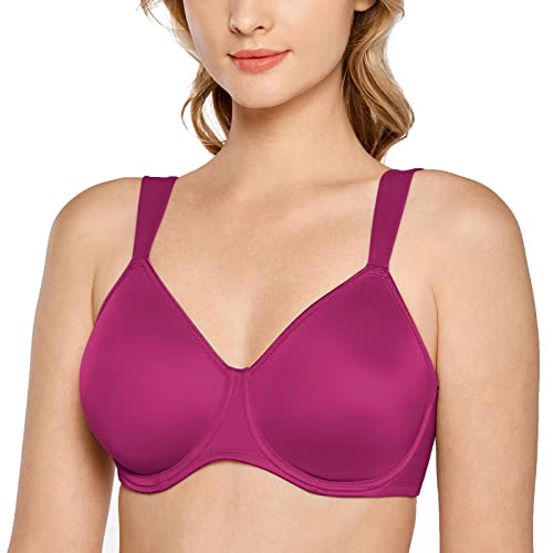 DELIMIRA Damen T-Shirt Minimizer BH mit Bügel Große Größen Ohne Gepolstert Magenta Violett 105C von DELIMIRA