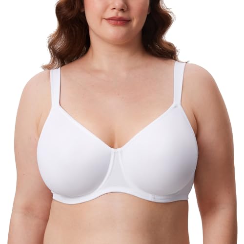 DELIMIRA Damen T-Shirt Minimizer BH mit Bügel Große Größen Ohne Gepolstert Weiss 80B von DELIMIRA
