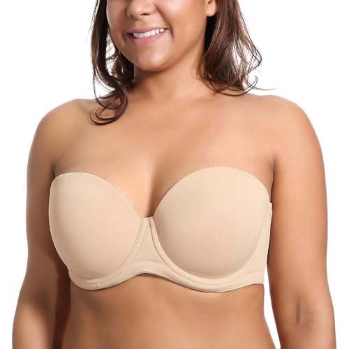 DELIMIRA Damen Trägerloser BH - Bügel BH mit geformte Cups Beige 75I von DELIMIRA