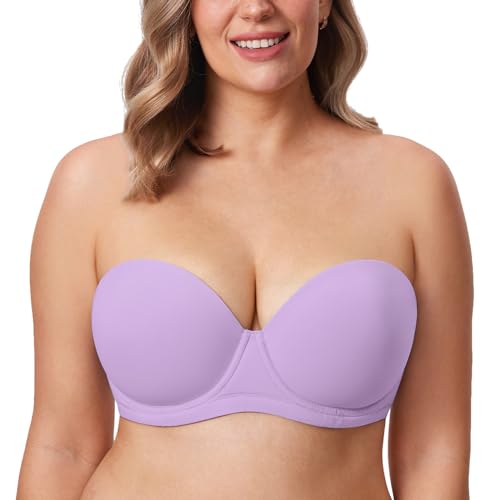 DELIMIRA Damen Trägerloser BH - Bügel BH mit geformte Cups Flieder 75G von DELIMIRA