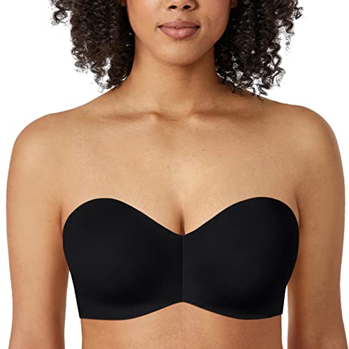 DELIMIRA Damen Trägerloser Minimizer BH Mit Bügel Ohne Einlagen Schwarz 70G von DELIMIRA