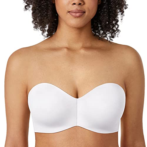 DELIMIRA Damen Trägerloser Minimizer BH Mit Bügel Ohne Einlagen Weiss 80A von DELIMIRA