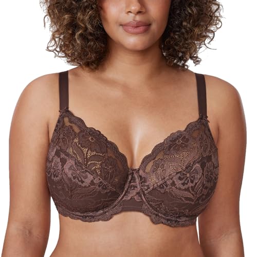 DELIMIRA Damen Vollschalen BH - ungefütterte Spitze Tüll Cup,mit Bügel Taupe 75C DELIMIRA Damen Vollschalen BH - ungefütterte Spitze Tüll Cup,mit Bügel Taupe 75C von DELIMIRA