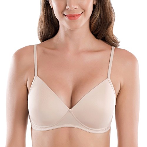 DELIMIRA Damen Vollschalen T-Shirt BH - Triangel,Schalen Cups,ohne Bügel Beige 80B von DELIMIRA