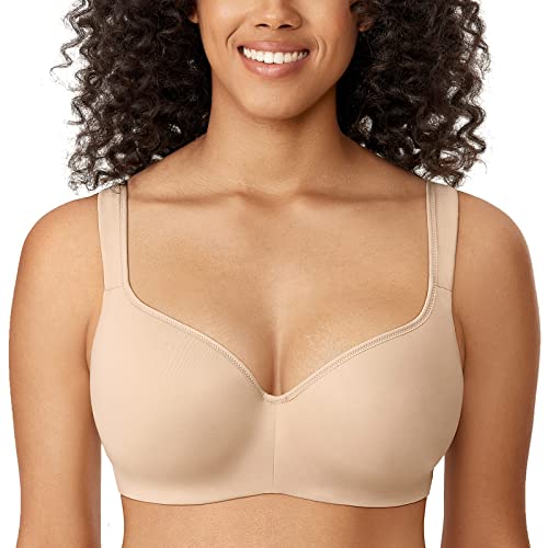 DELIMIRA Damen T-Shirt BH mit Bügel Nahtloser Große Größen Gepolstert Beige 85G von DELIMIRA