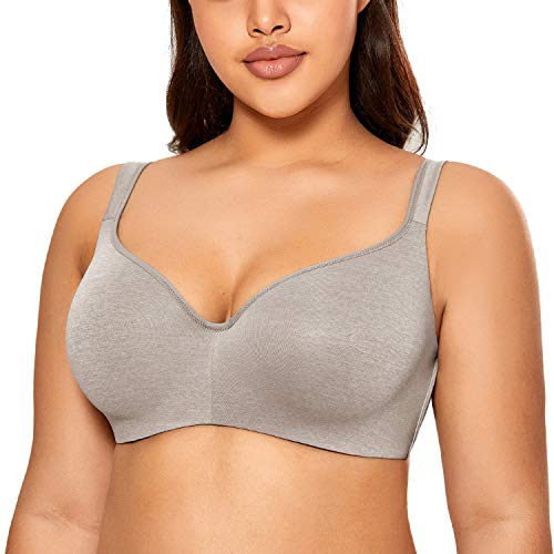 DELIMIRA Damen T-Shirt BH mit Bügel Nahtloser Große Größen Gepolstert Graue Heide 100C von DELIMIRA