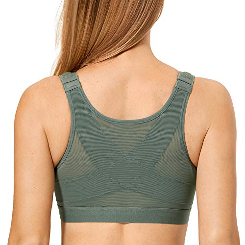 DELIMIRA Damen Vorderverschluss BH - Ohne Bügel Nicht Gepolstert Rückenstütze Camouflage Heather 105G von DELIMIRA