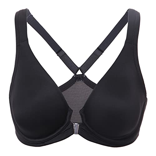DELIMIRA Damen Vorderverschluss Racerback BH Grosse Grössen Bügel BHS Tiefer Ausschnitt Ungefüttert Vollschalen Schwarz 100F DELIMIRA Damen Vorderverschluss Racerback BH Grosse Grössen Bügel BHS Tiefer Ausschnitt Ungefüttert Vollschalen Schwarz 100F von DELIMIRA
