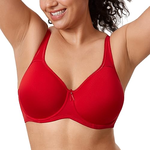 DELIMIRA Damen mit Bügel Nahtlose Vollschalen T-Shirt BH Gepolstert Große Größen Lippenstift Rot 70C DELIMIRA Damen mit Bügel Nahtlose Vollschalen T-Shirt BH Gepolstert Große Größen Lippenstift Rot 70C von DELIMIRA
