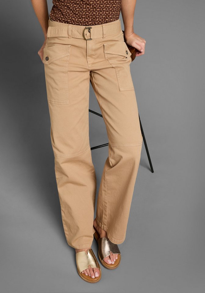DELMAO Cargohose (2-tlg., mit abnehmbarem Gürtel) mit modische großen Eingrifftaschen von DELMAO