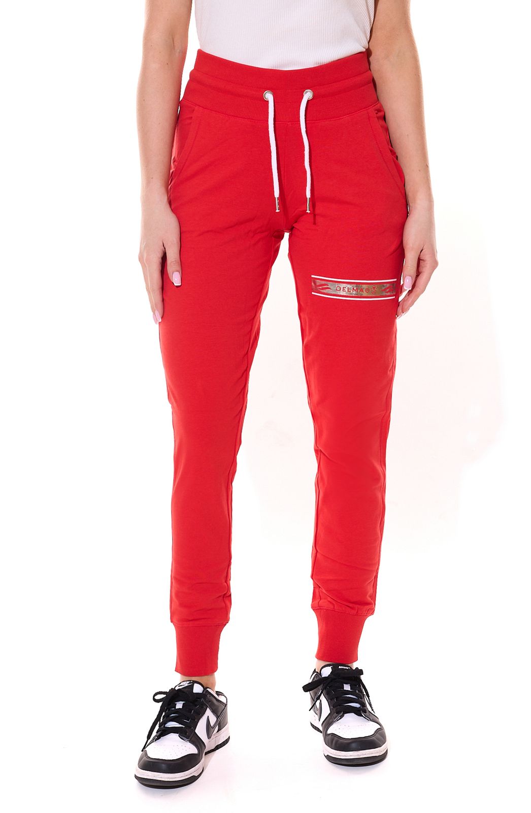 DELMAO Damen Jogging-Hose stylische Baumwoll-Hose 28593859 Rot von DELMAO