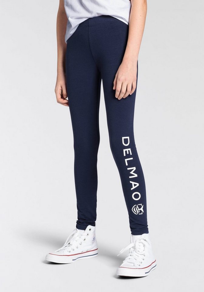 DELMAO Leggings für Mädchen, mit seitlichem Logo-Print von DELMAO