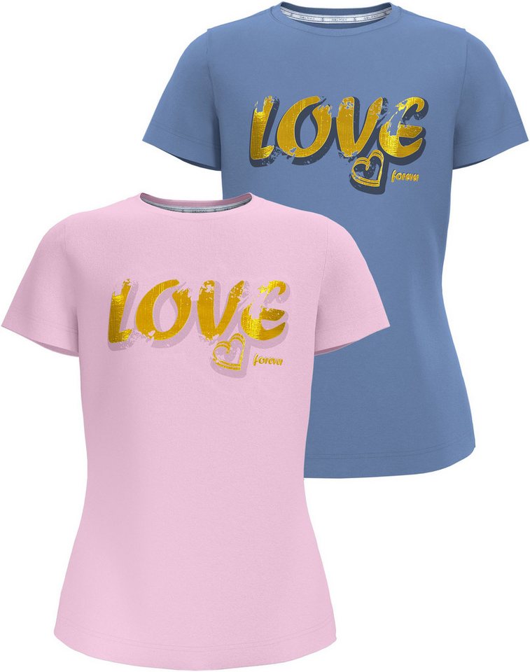 DELMAO T-Shirt 2er Pack T-Shirt mit Foliendruck (Packung, 2-tlg) 2er Packung T-Shirts von DELMAO