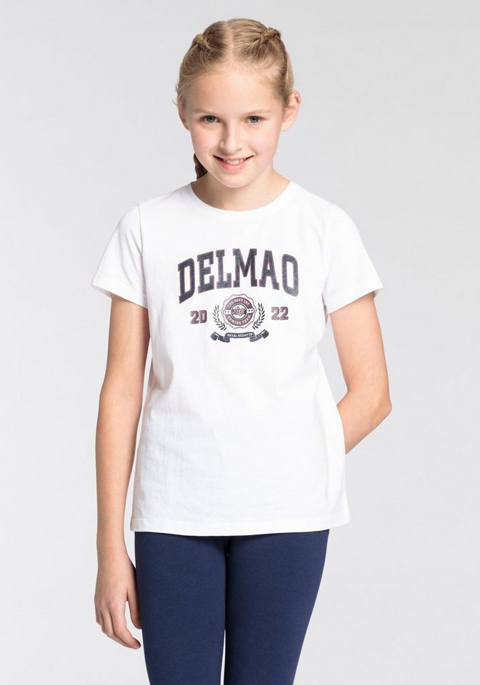 DELMAO T-Shirt für Mädchen, mit großem Delmao-Glitzer-Print von DELMAO