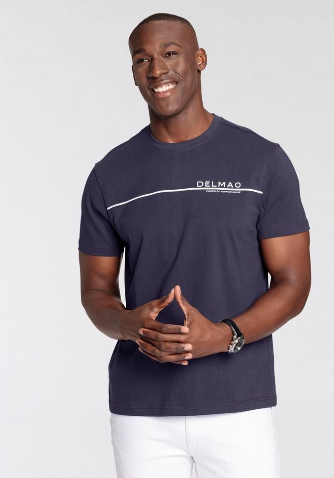 DELMAO T-Shirt Kurzarm, mit coolem Print, Rundhalsausschnitt, aus 100% Baumwolle von DELMAO