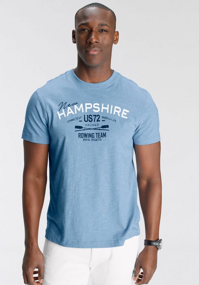 DELMAO T-Shirt Kurzarm, lässige Passform, mit peppigem Print, Rundhals, casual von DELMAO