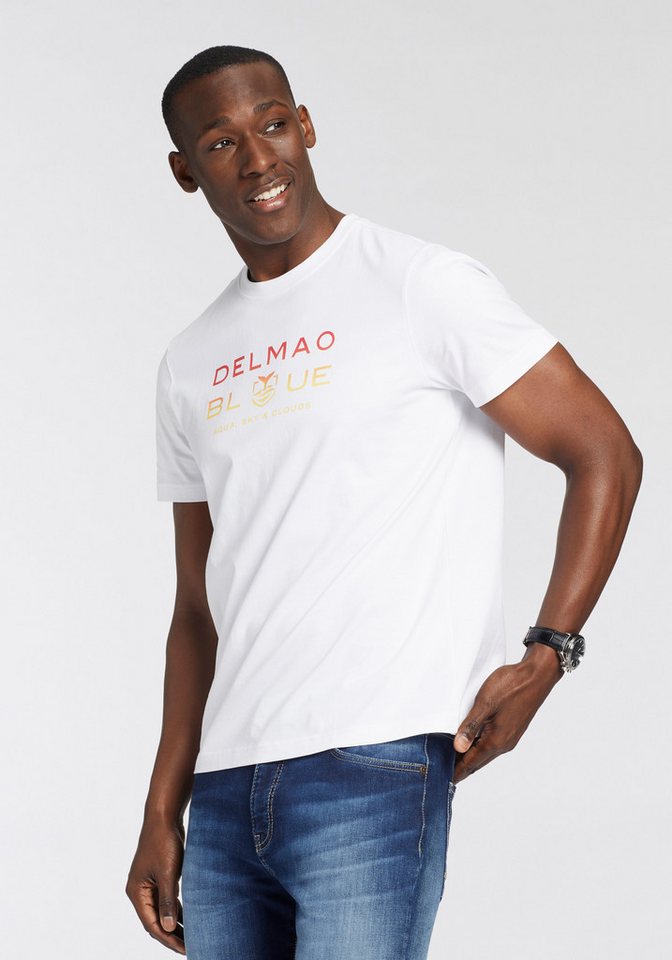 DELMAO T-Shirt Kurzarm, bedruckt, Rundhals, aus 100% Baumwolle von DELMAO
