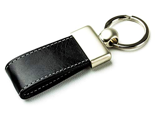 DELMON VARONE - Personalisierbarer Schlüsselanhänger Premium Leder schwarz - Schlüsselband mit Gravur, Name o. Initialen - Personalisierte Geschenke für Männer & Frauen zu Weihnachten & Geburtstag von DELMON VARONE - FINE LEATHERGOODS MADE IN GERMANY