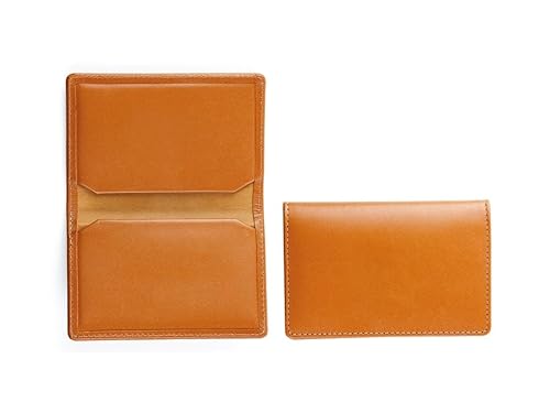 DELMON VARONE - Personalisierbares Visitenkartenetui aus Premium Boxcalf Leder braun, Elegante Echtleder Visitenkarten Etuis mit 2 flachen Steckfächern, Business Kartenetui für Damen und Herren von DELMON VARONE - FINE LEATHERGOODS MADE IN GERMANY