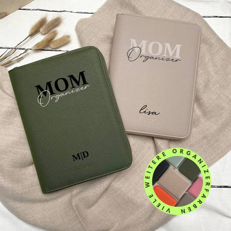 Deloa ® Personalisierter 3 in 1 Organizer, U-Heft Und Reiseunterlagen, Mutterpasshülle - Dokumententasche Saffiano Kunstleder von DELOA