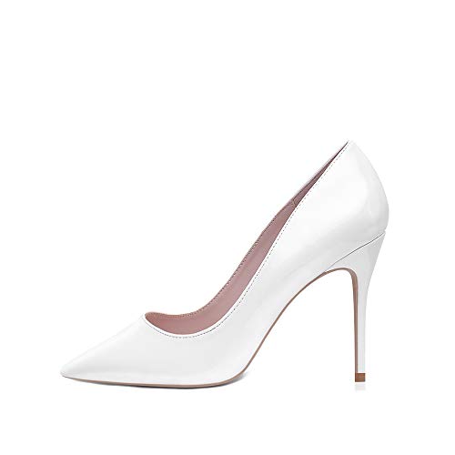 DELONIX REGIA Damen Pumps Spitze Heel Heels Sexy Based Comfort Party Hochzeit Geschäft Klassisch Stiletto Heel Weiß Größe EU40 von DELONIX REGIA