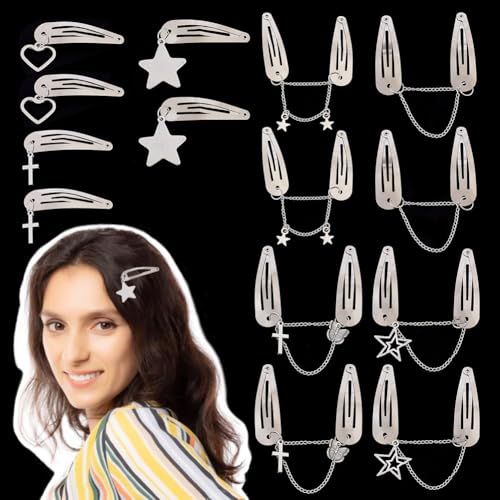 DELORIGIN 14 Stück Haarspangen Aus Eisen In 7 Ausführungen. Mit Messingkette Und Legierungsanhänger Süße Und Coole Haarspangen Mit Stern Haarspange Zubehör Für Frauen Und Mädchen DELORIGIN 14 Stück Haarspangen Aus Eisen In 7 Ausführungen. Mit Messingkette Und Legierungsanhänger Süße Und Coole Haarspangen Mit Stern Haarspange Zubehör Für Frauen Und Mädchen von DELORIGIN