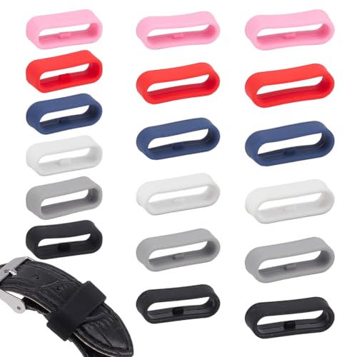 DELORIGIN 18 Stück Uhrenarmband Gurtschlaufen Silikon Ersatz Uhrenarmband Halterringe Uhrenarmband Halter Befestigungsringteile (22mm /24mm /26mm) von DELORIGIN