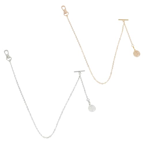 DELORIGIN 2 Farben Taschenuhrkette Mit Hohlem Anhänger Taschenuhrkette Mit Lebensbaum Für Herren Anzugkette Mit T Steg Und Karabinerverschlüssen als Geburtstagsgeschenk von DELORIGIN