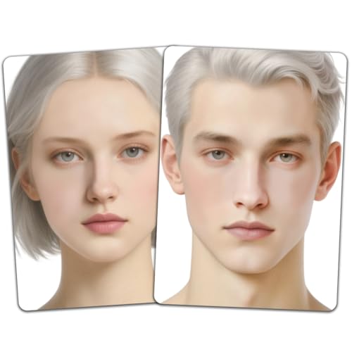 DELORIGIN 2 Stück Gesichtsbemalungs Übungsbrett Größe A4 wiederverwendbar Make Up Bemalungs Übungsbretter Übungsvorlage Bühnen Make Up Übungswerkzeug Für Anfänger, Silber Haare von DELORIGIN