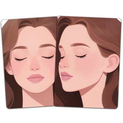 DELORIGIN 2 Stück Gesichtsbemalungs Übungsbrett Größe A4 wiederverwendbare Übungsbretter Für Make Up Bemalung Übungswerkzeug Für Bühnen Make Up Für Anfänger (Braune Haare Frau) von DELORIGIN