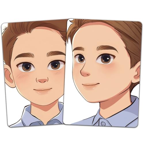 DELORIGIN 2 stücke Gesichtsmalerei Übungsbrett Wiederverwendbare Make Up Malerei Übungsbrett Malübungsvorlage Für Make Up Anfänger(Mann mit braunen Haaren) von DELORIGIN