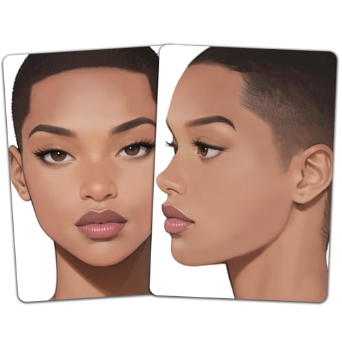 DELORIGIN 2 Stück Gesichtsbemalungs Übungstafel Größe A4 wiederverwendbare Make Up Bemalungs Übungstafeln Vorlagenbühne Für Make Up Anfänger (Crew Cut Woman) von DELORIGIN