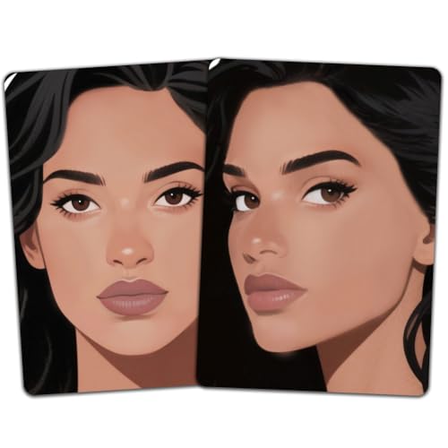 DELORIGIN 2 Stück Gesichtsbemalungs Übungstafel Größe A4 wiederverwendbare Make Up Bemalungs Übungstafeln Vorlagenbühne Für Make Up Anfänger (Frau Mit Lockigem Haar) von DELORIGIN