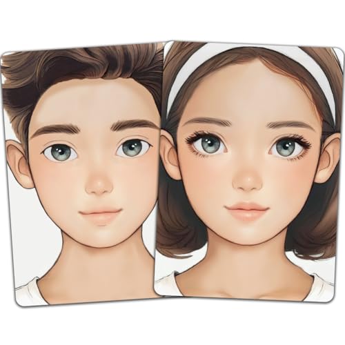 DELORIGIN 2 stücke Gesichtsmalerei Übungsbrett Wiederverwendbare Make Up Malerei Übungsbrett Malerei Übungsvorlage Für Make Up Anfänger(Mann mit kurzen Haaren Frau) von DELORIGIN